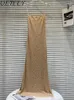 Casual Dresses 2024 Spring Elegant Socialite Sleevless Maxi Heavy Industry Rhinestone Pärled Design Lång bandklänning för kvinnor