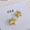 CEE Hoop Takı Tasarımcısı Üç boyutlu beş noktalı yıldız küpeler Kadın Basit Mizaç ve Kişilik Küpe Altın