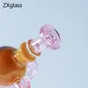 Glas Raucherwasserrohr Recycler Dab Rig Oil Banger Bong stromabwärts Stream -Perkolator Glass Pink Shisha Bubbler mit 14 mm männlicher Schüssel
