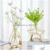 Vases 2Pcs/Set Flower Pot Corrosion-Resistant Gift Modern Metal Bracket Ornament Plant Holder Household Accessories Drop Delivery Ho Dhvtf