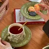 Tumblers tazze in ceramica retrò tazze di caffè dipinte a mano americane tazza di orchidea per campana e piatti da cucina a piattino che bevono tazza da tè pomeridiana H240506