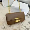 Bolso de hombro de hombro de marca de alta gama bolso para mujer bolso de la cadena de diseñador de lujo Bolso baguette Baguette nuevo cuero portátil bolso cuadrado pequeño bolsillo