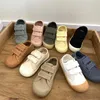 Sneakers Unisex 2023 New Full Match Childrens Sports Shoes Flats Childrens Shoes Pupils Button Canvas Baby Shoes Q240506