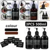 Set 3x 500 ml Schüsselkörperseife Pumpe 16oz Shampoo Conditioner Flasche mit 6 Etikett für Home Badezimmer Hotelzimmer