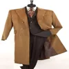 Gemaakte dikke aangepaste winter mannen pakken knappe wol formeel dubbele borsten moderne ontwerp smoking tuxedos piek revers blazer zakelijk overjas