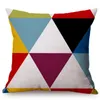 Oreiller nordique abstrait géométrie Stripe Design Home Decoration Sofa Case Memphis Geometric Style Cotton Linen Cover