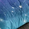Tampa de edredão 3pcs Modern Fashion Polyester Conjunto (1*Consolador + 2*travesseiro, sem núcleo), o conjunto de roupas de cama de brilho de arco -íris colorido, confortável e suave e