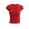 T-shirts pour femmes y2k lettre à manches courtes imprimé streetwear tops crops sexy slim t-t-shirts