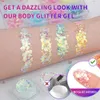 Corps paillettes 12 couleurs GLITTER GEL MALUP GLOW DANS LE CORPS DROHT GEL GEL UV FACE PLIGTER POUR LES FEMMES FESTIVAL PARTY GLITTER MAKEP GEL D240503