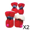 Dog Abbigliamento 2x 4pcs Stivali Coperchio di scarpe per animali domestici per correre pavimenti in legno esterno 7 rosso