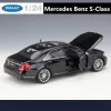 Auto's Welly 1:24 Mercedes Benz Sclass S500 Alloy Car Model Diecast Metal speelgoedvoertuigen Auto Model Hoge simulatiecollectie Kids Geschenken