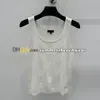 Summer Hollow Knit Vest Elemy Camellia Jacquard Knited Gilet Classic Rogin Logo Button Tobine à tricot et tople sans manches