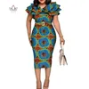 Riche Africain Ruffles Collar ceinture robes pour femmes dashiki imprimé vestiaire vestidos femmes mariage vêtements africains wy5740