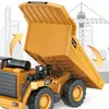 Mini Excavator Kids Dump Trucks RC CAR Toy para niños Ingeniería Vehículo Niños Control remoto Extracción de la bulldozer Crane 240428