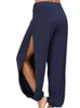 Merry Pretty Plus Size Vrouwen zomer causale strandbroek losse dance wide been broek elastische taille open kant hoge split 240428