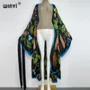 Encubrimientos de bikini impresión retro de moda retro mujer de verano ropa de verano vestimenta kimono playa ropa de baño encubrimiento