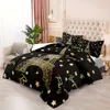 Duvet Cover Queen Size,Eiffel Tower Paris Bedding,Black Gold Set,Bedroom Sets Queen,Paris Decor for Bedroom Bedding Comforter Set (Not including duvet cover and pillow