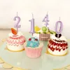 3pcs Kerzen 1 PC -Nummer Kerzen Roségold Sliver Cupcake Dekorationen Kreatives Wachshandwerk Geburtstagsfeier Vorräte