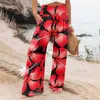 Женские брюки Capris Летние женщины повседневные брюки брюки Strtwear Цветочная принта