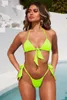 Kvinnors badkläder 2024 Kvinnor inslagna leopard baddräkt 2-stycken snörning bikini set dam sexig grimma pushup brasiliansk biquini