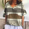 女性用Tシャツ夏夏の織り女性vネックカジュアルスポーツシャツ新しいTシャツのハラジュク服緩んだシャツレディースファッショナブルTopl2405