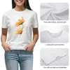 Polos da donna T-shirt Flowers Orange Tops Summer Tops Korean Fashion Short Short Tee Womans Abbigliamento