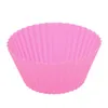 Strumenti per panetteria 2xsilicone tazza di muffin rotonda 7 cm torta piccola stampo rosa rosso