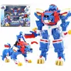 Andra leksaker Mini Force Wild Power Transformation Robot Lion/Elephant/Crocodile Toy Action Diagram Mini Force X Transform Dinosaur Toyl240502