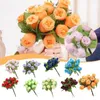 Fleurs décoratives 12heads / faisceau artificiel Silk Rose Long branche bouquet de fausses plantes pour mariage pour la Saint-Valentin Decoration G9W9