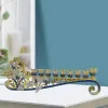 Houders handgeschilderde glazuur bloemen hanukkah menorah kandelaar 9 filiaal kandelabra verfraaid met kristallen woningdecoratie