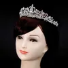 Bandons Headwear Crystal Crystal and Crown Femme Silver Silver Righestone Ball Diadem Crown Wear Wedding Hair Accessories Bijoux Q240506