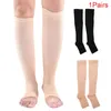 Femmes chaussettes 1pair compression Knee Varicose Open Toe