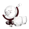 Ensemble de décanteur créatif globe avec carafe à carafe en plomb exquis et 2 verres de whisky whisky grade cadeau 240429