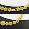 Dubai Nigeria Jewelry Sets For Women Luxury Design Five Petals Flower Pendant Necklace Earring Bracelet And Ring 240425