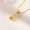 20Style Classic 18k Gold Plated Brand Designer Pendants Halsband Rostfritt stål Letters Halsband Pärlor Kedja smycken Tillbehör