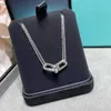 Luxury Tiifeniy Designer Pendant Necklaces Seiko Double ring Horseshoe Chain Necklace Womens 925 Silver Plated 18k Rose Gold cool and cute Interlocking Clavicle
