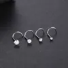 Body Arts 1pc Implant Titanium Neusbeknipring Set rond CZ Crystal Nose Piercings 1.5/2/2.5/3 mm schroef NoStril Piercing Earring Sieraden 20G D240503