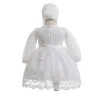 Vestidos Vestidos de fiesta de 1er cumpleaños para niña Recién nacida Autumn White Lace Princess Baby Baptism Dress con vestidos de bautizo de bautismo