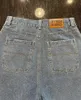 Jeans maschile jeans personalizzati europei e americani letterati y2k lettera ricamata per pantaloni dritti marchio di moda shorts di denim casual per menl2405
