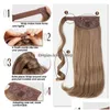 Chignons Wavy 17Inch Ponytial Extension Synthetic Hairpiece With Wrap Around Clip For Women Add Volume And Style To Your Hair Access Dh5P7