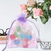 Enveloppe cadeau Organza mini sac de Noël bijoux en emploi du cordon portable pour les bonbons de mariage