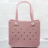 Różowa torebka duże torby na ramię modę Bogg luksusowe torby podróżne z PVC plastikowe krzyżowe ciało rączka