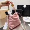 Chanellly Cchanel Chanelllies антикварные CC Trend Bags 22 Джинсовая сумка черная мусорная дизайн cf Серебряное серебро большое количество дамы на плечо мессенгер