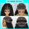 Perucas sintéticas de renda completa para mulheres negras sem nó sem gaiola trança de cabelo onda de água de onda de ondas de onda de tranças 240430