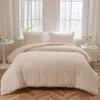 Couverture de couette lavachey ensemble beige tufted, coquille de literie boho