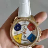Designer Luxo Automático Mechanical Watch Jkco Leopardo Tcheca Full Sky Star Multi Funcional Círculo duplo não convencional Relógios de ouro do cinto de hiphop para homens
