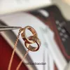 Cartre high -end sieraden kettingen voor dames v gouden liefde ketting dik vergulde 18k diamant bezaaide cirkelvormige ketting hanger kraagketting origineel 1: 1 met logo