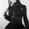Gürtel Gothic PU Ledergurt für Frauen sexy Nieten besetzt Käfig BH Hosenträger Verstellbare Taille hohl aus
