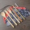 6 couverts bambou pcSset Portable Easy Carringing Dingewred Set Bamboo Prew Cutlery Ensemble avec sac et pinceau Camping extérieur BH23023741005