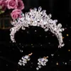 Bruiloft haar sieraden luxueuze bruid handgemaakte kristallen bruidshoofdband set sieraden hoofddeksels tiaras hoofdbloembloem bruiloft haaraccessoires